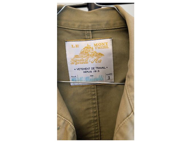 Le Mont Saint Michel Vintage Washed Arbeitsjacke Khaki - Ansicht 3