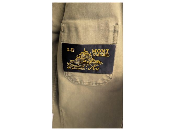 Le Mont Saint Michel Vintage Washed Arbeitsjacke Khaki - Ansicht 6