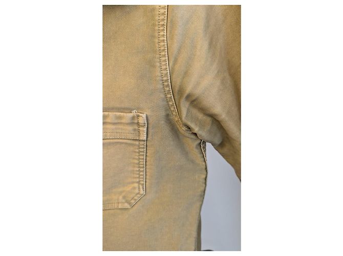 Le Mont Saint Michel Vintage Washed Arbeitsjacke Khaki - Ansicht 8