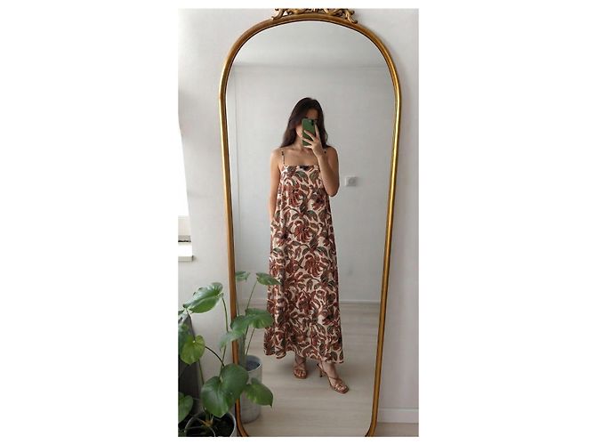 Soeur Maxikleid mit floralem Print Braun Schwarz Grün Roh - Ansicht 2
