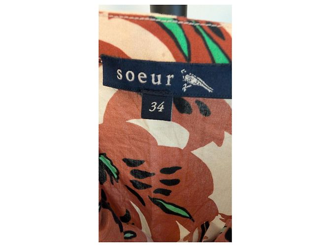 Soeur Maxikleid mit floralem Print Braun Schwarz Grün Roh - Ansicht 4