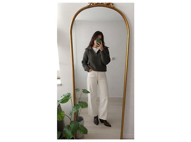 Soeur dunkelgrüner Woll-Trucker-Pullover - Ansicht 2