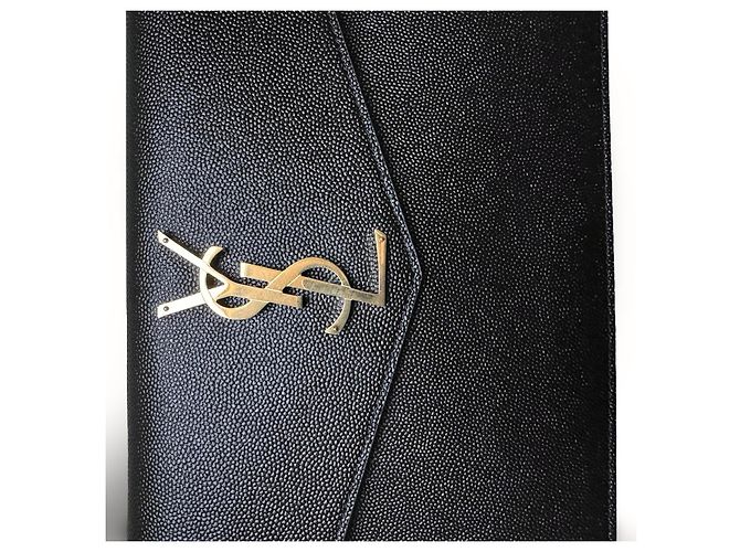 Autre Marque Clutch Saint Laurent Monogram in pelle nera Nero - vista 10
