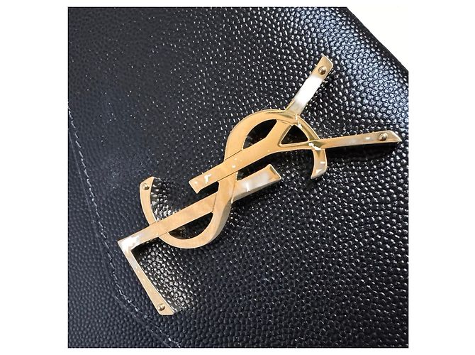 Autre Marque Clutch Saint Laurent Monogram in pelle nera Nero - vista 11