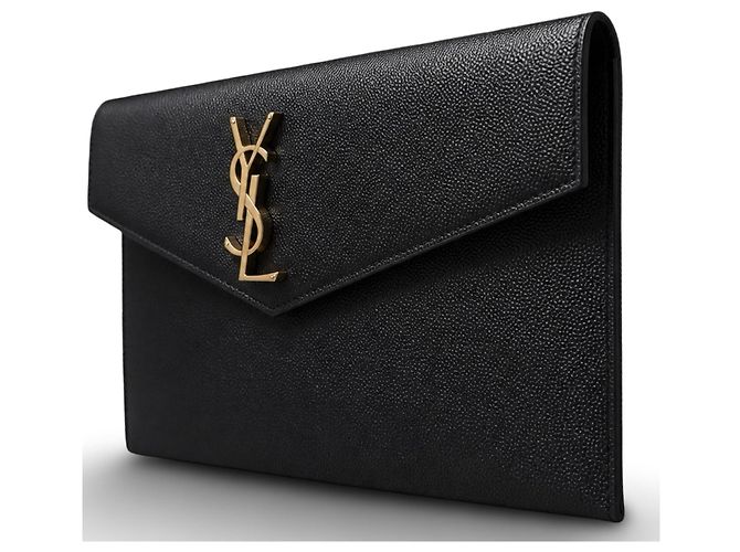 Autre Marque Clutch Saint Laurent Monogram in pelle nera Nero - vista 15