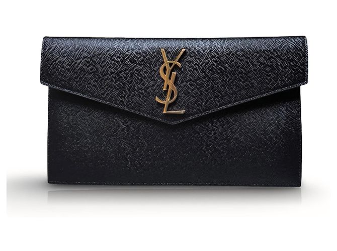 Autre Marque Clutch Saint Laurent Monogram in pelle nera Nero - vista 17