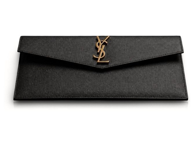 Autre Marque Clutch Saint Laurent Monogram in pelle nera Nero - vista 5