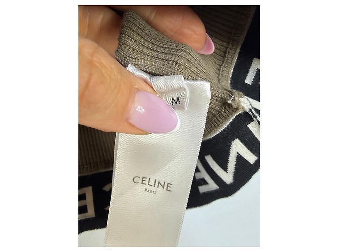 Céline Celine Sport-BH aus geripptem Baumwollmischgewebe Beige - Ansicht 3