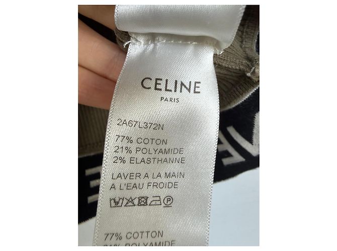 Céline Celine Sport-BH aus geripptem Baumwollmischgewebe Beige - Ansicht 4