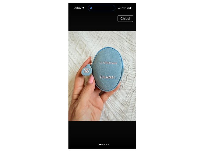 Chanel La Crème Main Denim Etui - Azurblau - Ansicht 2