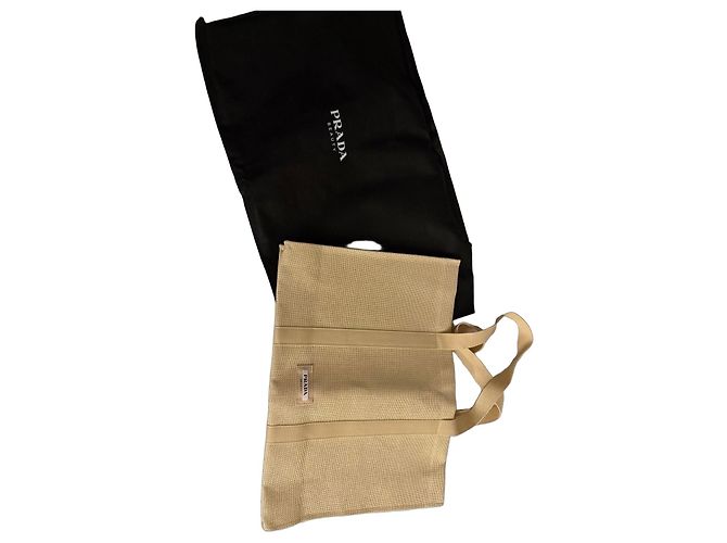 Borsa Shopping Prada Beauty in Crochet Beige - vista 2