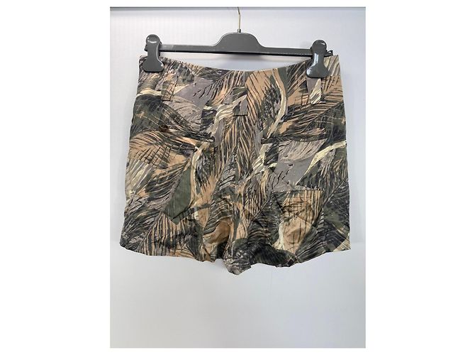 Pantaloncini in seta da donna L'Agence Marrone Beige Verde Grigio - vista 2