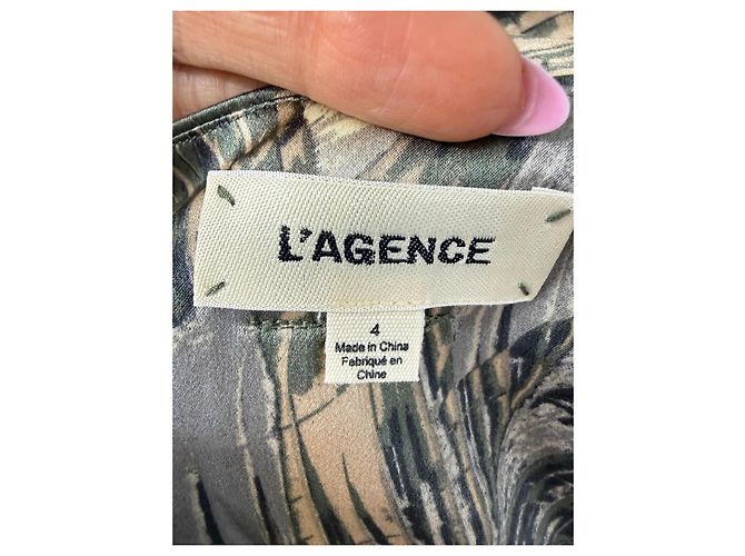 Pantaloncini in seta da donna L'Agence Marrone Beige Verde Grigio - vista 3