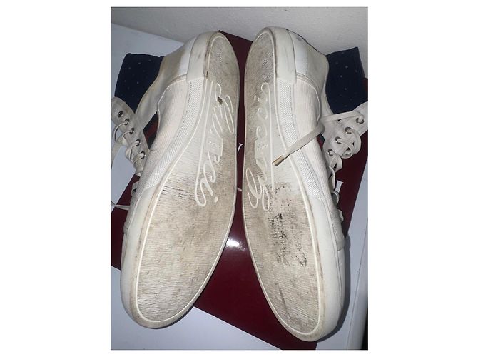 Baskets Gucci en toile blanches Bleu - vue 6