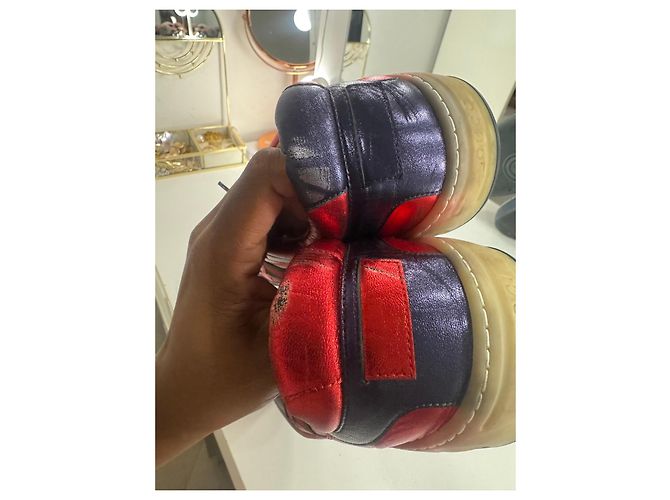 Gucci Rote Metallic-Sneaker Grün Dunkelblau - Ansicht 6