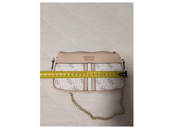 Bolsa pequena Guess Monogram Branco Multicor Bege - vista 10