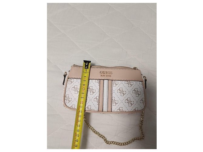Bolsa pequena Guess Monogram Branco Multicor Bege - vista 11