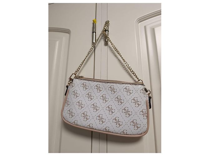 Bolsa pequena Guess Monogram Branco Multicor Bege - vista 4