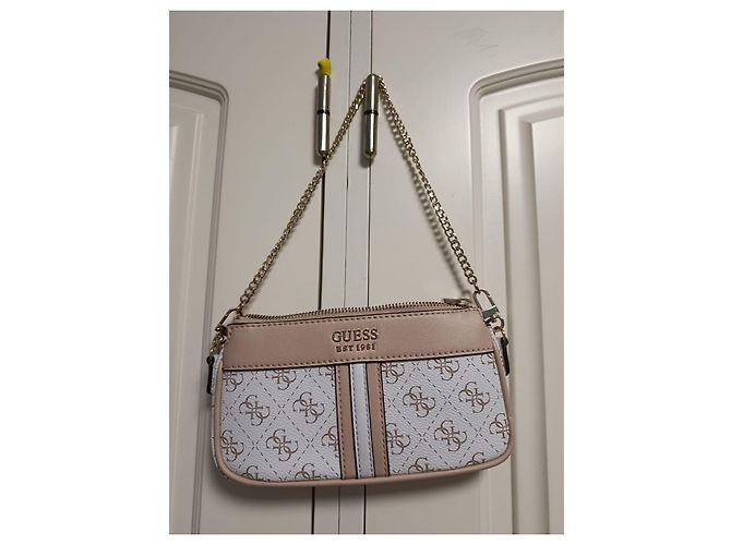Bolsa pequena Guess Monogram Branco Multicor Bege - vista 5