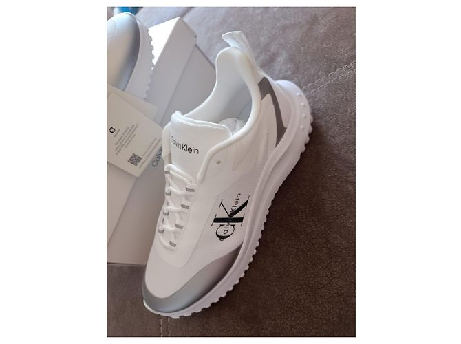 Sneakers bianche e argento Calvin Klein Bianco Metallico - vista 11