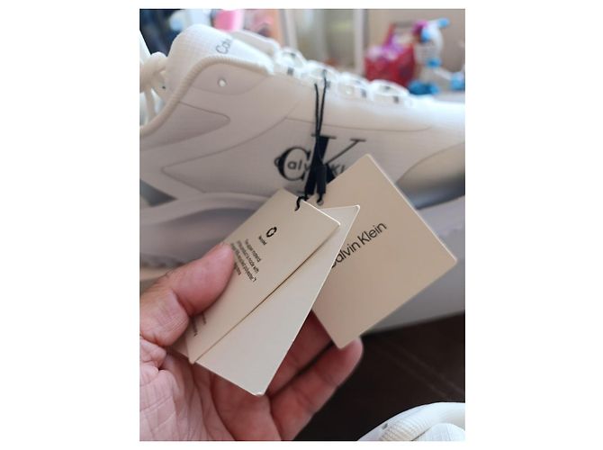 Sneakers bianche e argento Calvin Klein Bianco Metallico - vista 12