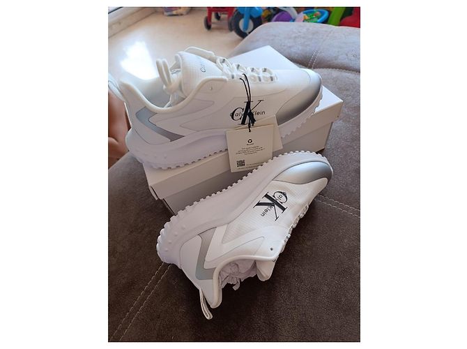 Sneakers bianche e argento Calvin Klein Bianco Metallico - vista 14