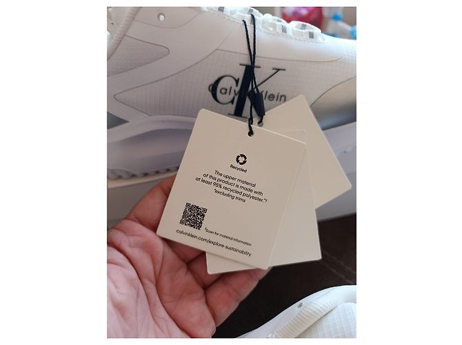 Sneakers bianche e argento Calvin Klein Bianco Metallico - vista 4