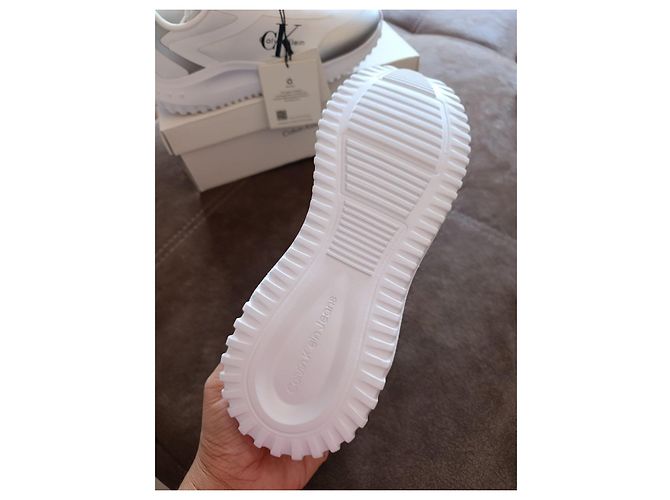 Sneakers bianche e argento Calvin Klein Bianco Metallico - vista 8