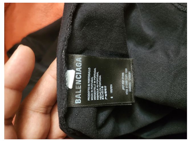 T-shirt Balenciaga Logo Nero - vista 4