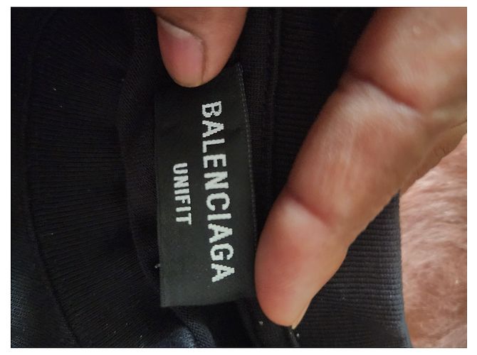 T-shirt Balenciaga Logo Nero - vista 7