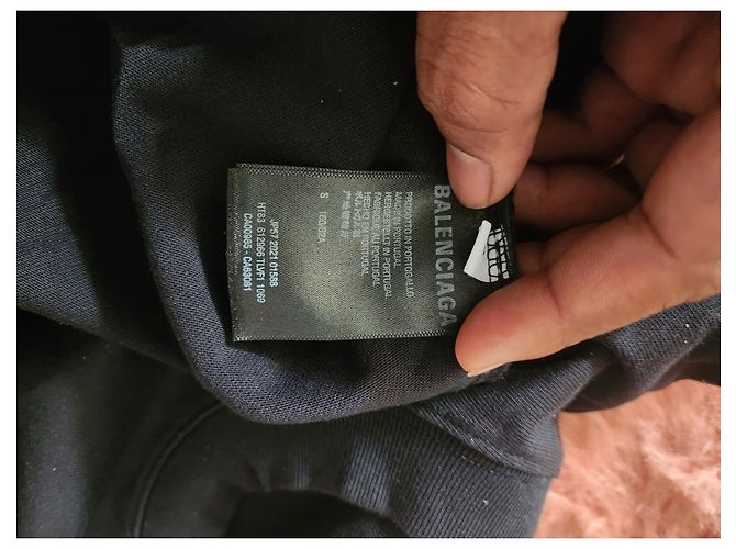 T-shirt Balenciaga Logo Nero - vista 9