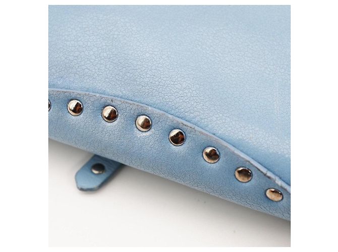 Autre Marque Borsa a tracolla in pelle blu con borchie - vista 9