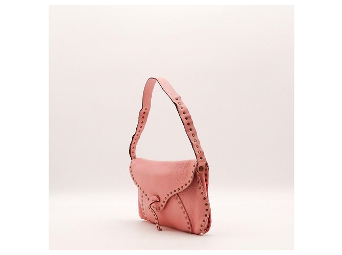 Céline Borsa a tracolla borchiata in pelle rosa Celine - vista 2
