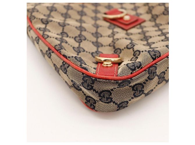 Borsa Hobo Gucci in tela monogram Rosso Beige Blu scuro - vista 10