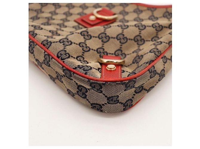 Borsa Hobo Gucci in tela monogram Rosso Beige Blu scuro - vista 11