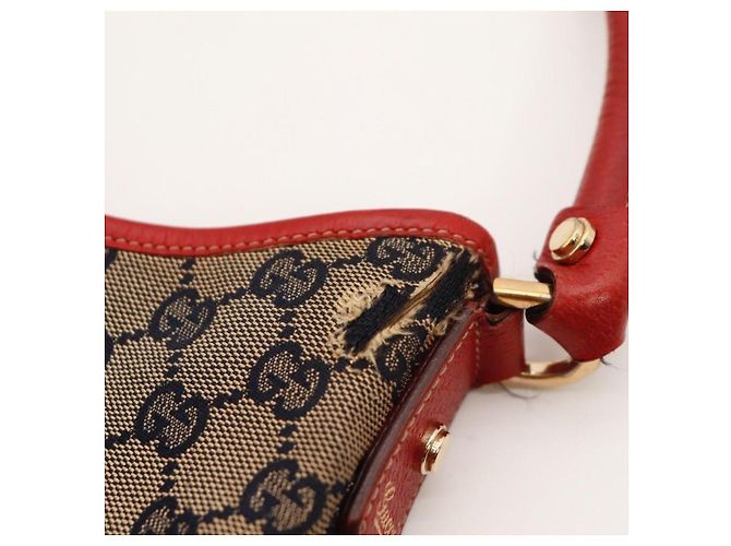 Borsa Hobo Gucci in tela monogram Rosso Beige Blu scuro - vista 12
