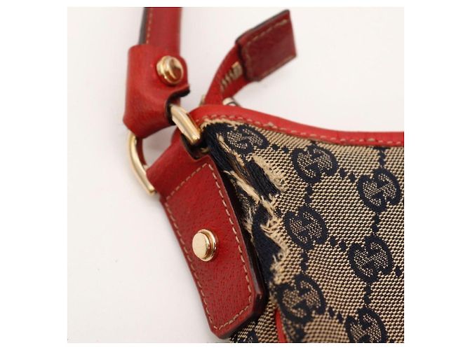 Borsa Hobo Gucci in tela monogram Rosso Beige Blu scuro - vista 13
