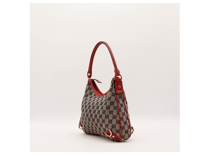 Borsa Hobo Gucci in tela monogram Rosso Beige Blu scuro - vista 4