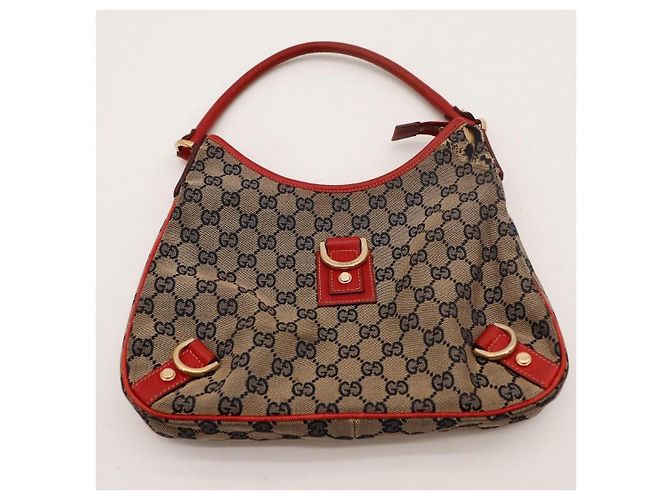 Borsa Hobo Gucci in tela monogram Rosso Beige Blu scuro - vista 6