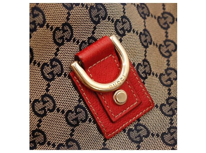 Borsa Hobo Gucci in tela monogram Rosso Beige Blu scuro - vista 7