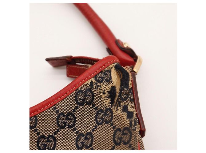 Borsa Hobo Gucci in tela monogram Rosso Beige Blu scuro - vista 8