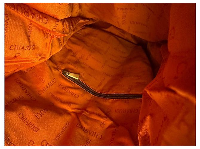 Autre Marque Chiarugi dunkelbraune Lederhandtasche mit Krokodilprägung - Ansicht 7