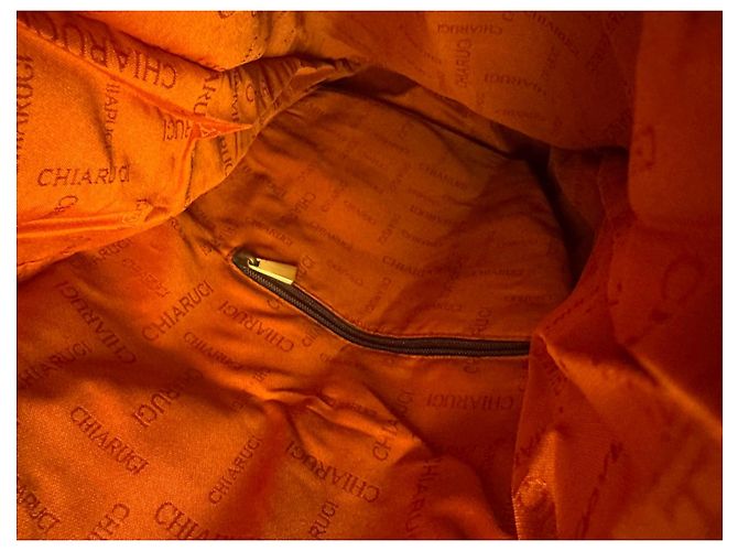 Autre Marque Chiarugi dunkelbraune Lederhandtasche mit Krokodilprägung - Ansicht 8