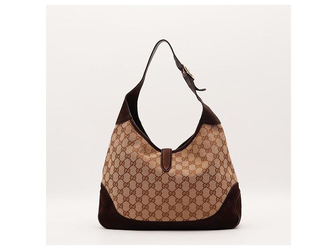 Borsa Hobo Jackie in tela monogram Gucci Marrone Monogramma - vista 3