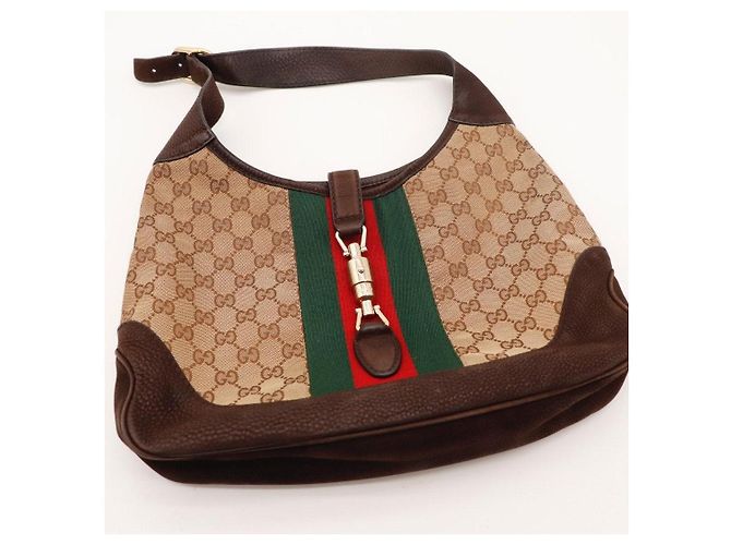 Borsa Hobo Jackie in tela monogram Gucci Marrone Monogramma - vista 6