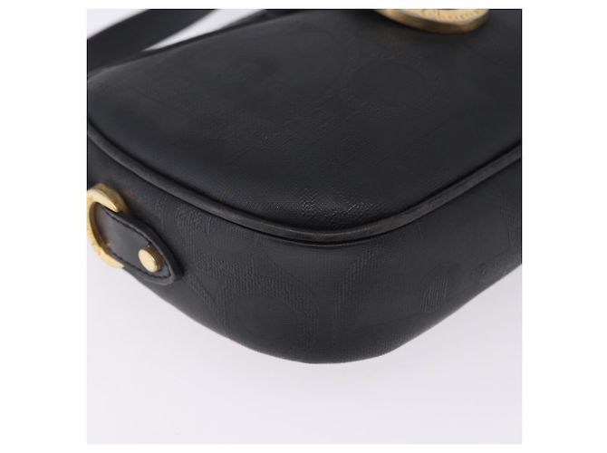Borsa a Tracolla Christian Dior Trotter PVC Pelle Nero Tono Oro Auth 201320 - vista 16