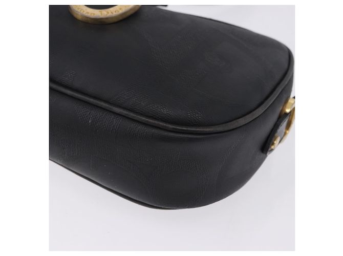 Borsa a Tracolla Christian Dior Trotter PVC Pelle Nero Tono Oro Auth 201320 - vista 17