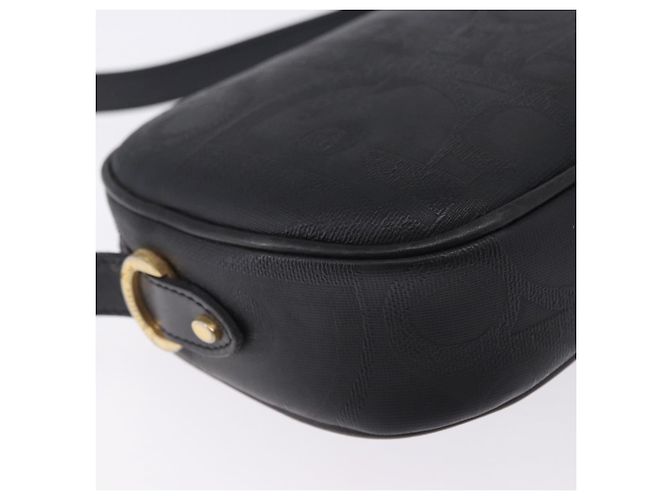 Borsa a Tracolla Christian Dior Trotter PVC Pelle Nero Tono Oro Auth 201320 - vista 18