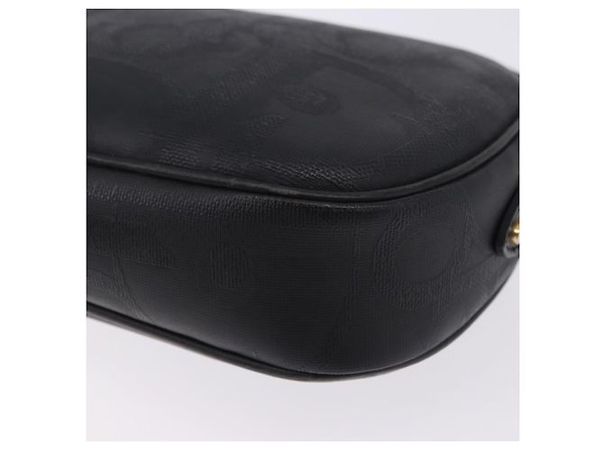 Borsa a Tracolla Christian Dior Trotter PVC Pelle Nero Tono Oro Auth 201320 - vista 19