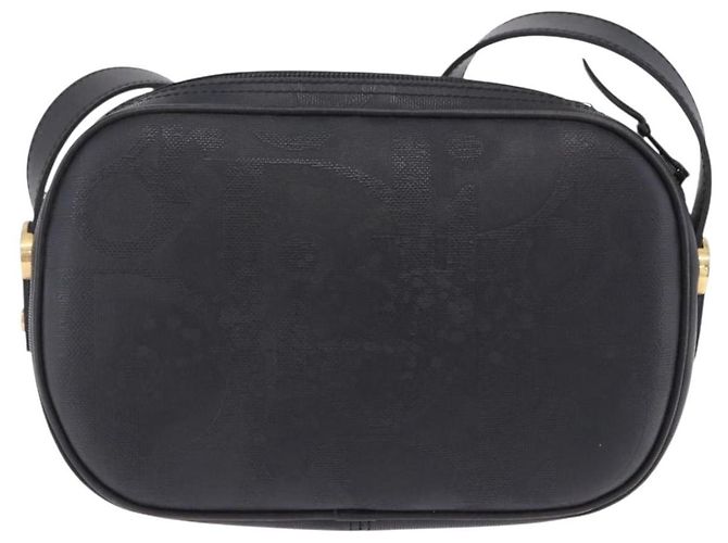 Borsa a Tracolla Christian Dior Trotter PVC Pelle Nero Tono Oro Auth 201320 - vista 2